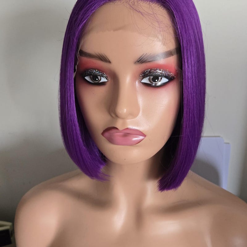 Crisp Short Purple Wig Photo Photography Crisp Short Purple Wig Photo Photography