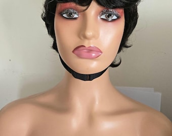 Black Pixie Cut Human Hair Wig