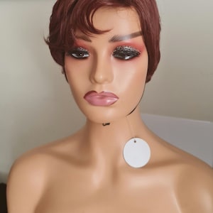 Wine Red synthetic wig short bob red daily heat resistant fibre wig pixie cut short red synthetic wig