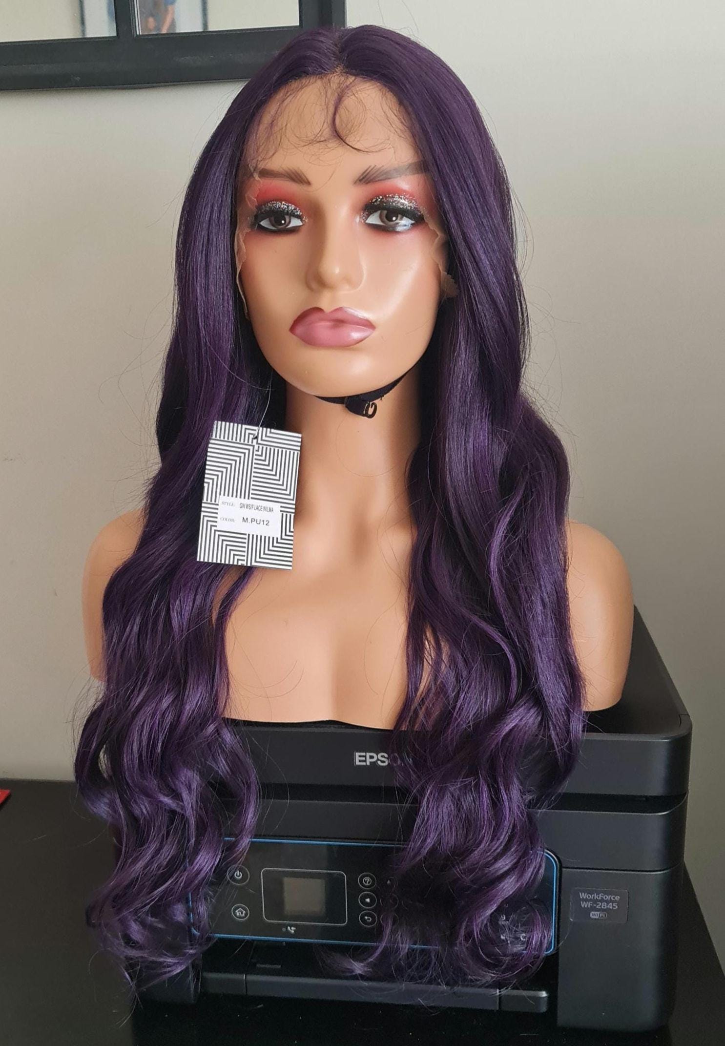 ?CELINE 22” PURPLEISH NATURAL WAVE LACEFRONT WIG Serving soft glam and holiday glow. The Raven wig from  main image 3