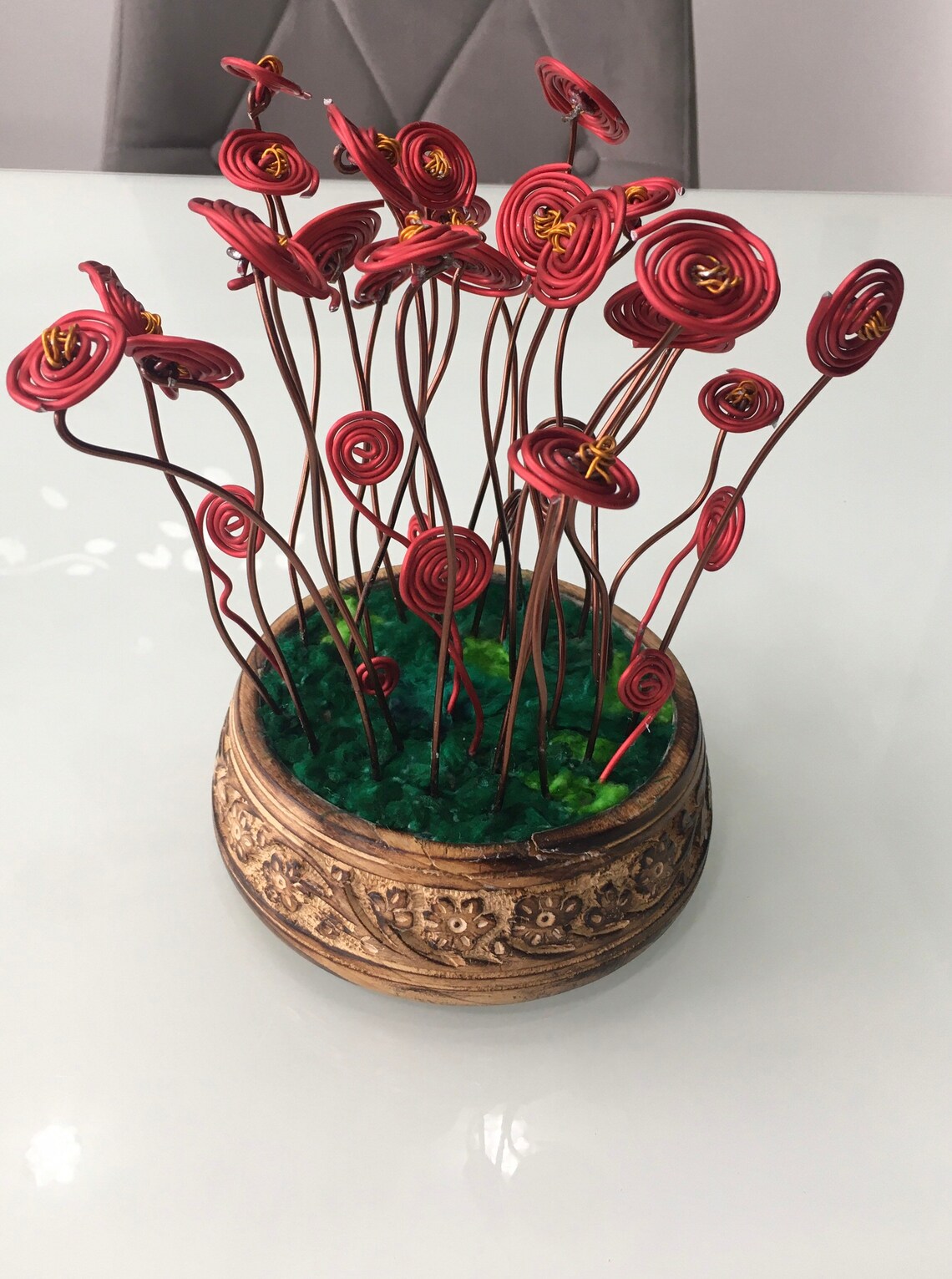 Hand made copper wire bunch of flowers Etsy