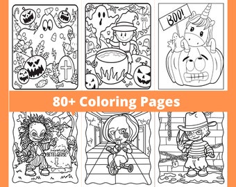 80+ Halloween Coloring Pages: Spooky Fun for All Ages - Printable & Digital Designs - Instant Download!