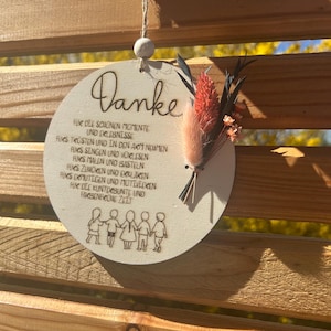 Gift for educators, saying thank you, small token of appreciation, wooden sign, dried flowers, decoration, decorative wreath