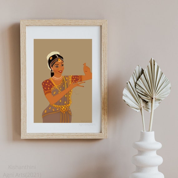 Bharatanatyam Dancer Desi Girl Dancing Art Cartoon South - Etsy Bharatanatyam Dancer Desi Girl Dancing Art Cartoon South - Etsy