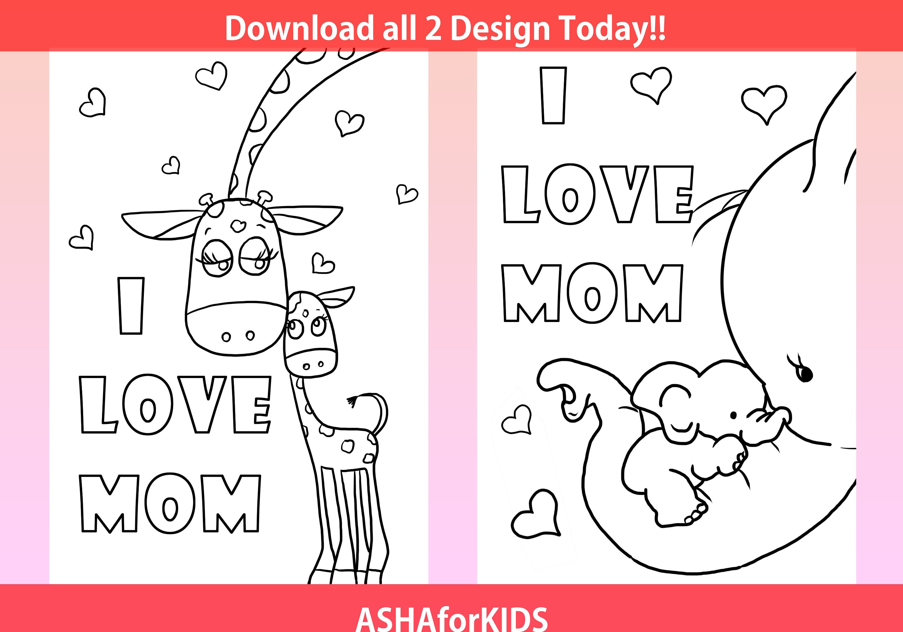 i love mom coloring pages – Image 9