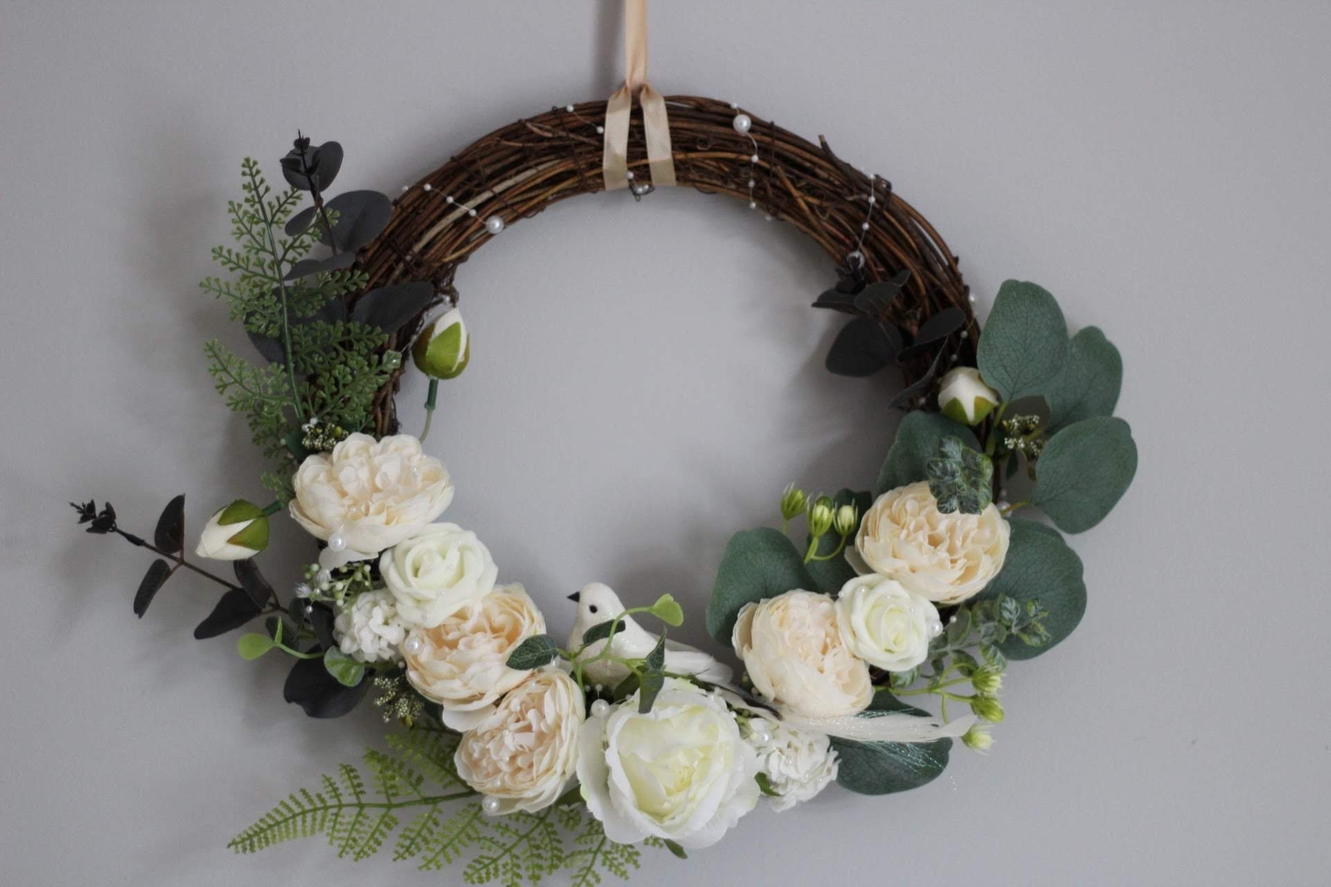 Handmade wedding wreath white flower wedding gift wreath Etsy