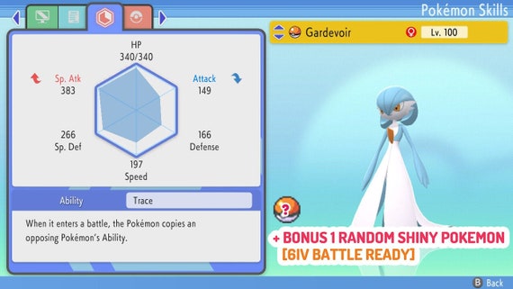 6IV Shiny Gardevoir Pokemon Brilliant Diamond and Shining Pearl