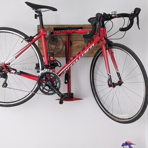 Wood and Leather Wrapped Pipe Bike Rack