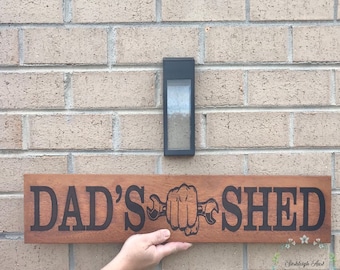 Dad's Shed, Garage Sign, Personalised Sign, Sign for Dad, Wooden Sign