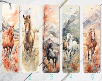 Horse Bookmarks - Animal Lover Bookmarks - Horse Lover Bookmarks - Watercolor Horse Bookmarks