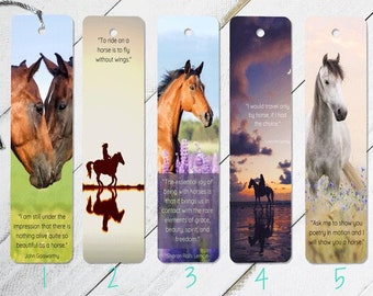 Horse Bookmarks - Animal Lover Bookmarks - Horse Lover Bookmarks - Horse Quotes