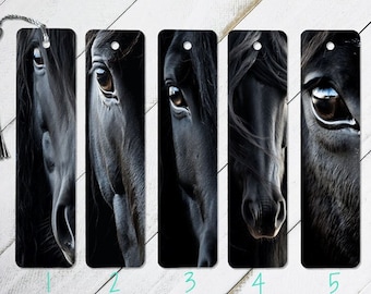 Horse Bookmarks - Animal Lover Bookmarks - Horse Lover Bookmarks - Side Profile Horse - Black Horse