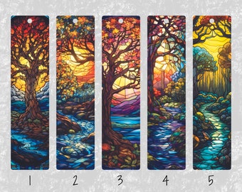 Stained Glass Tree Bookmarks