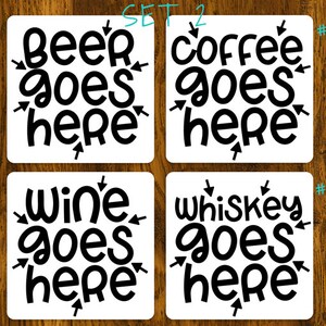 Humorous Sayings Square Coasters Set 2