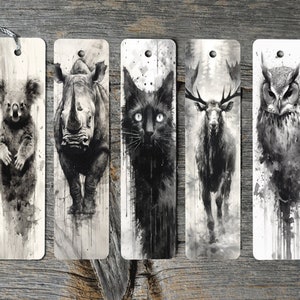 Ink Animal Bookmark Black and White 4