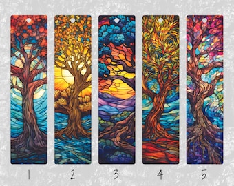 Stained Glass Tree Bookmarks