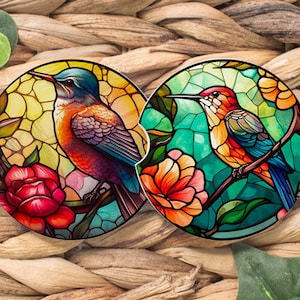 Humming Birds 1 Car Coasters