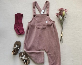 Baby romper Velour overall Soft playsuit Neutral gender romper Baby girl romper Baby boy overall Plush overall