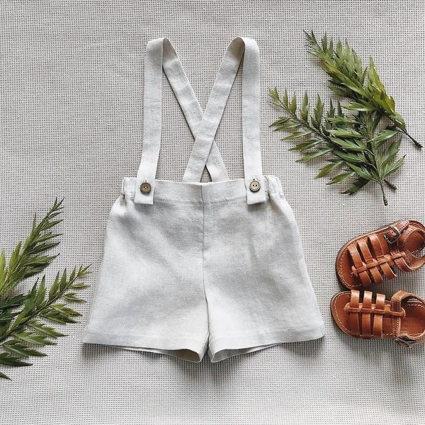 Boys Linen Shorts Etsy