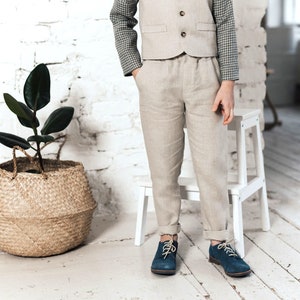 Boys pants Linen trousers Wedding pants Natural linen pants Baby boy pants Classy pants with pockets Ring bearer pants