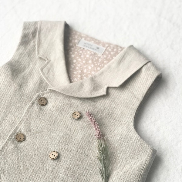 Boys Linen Vest Etsy