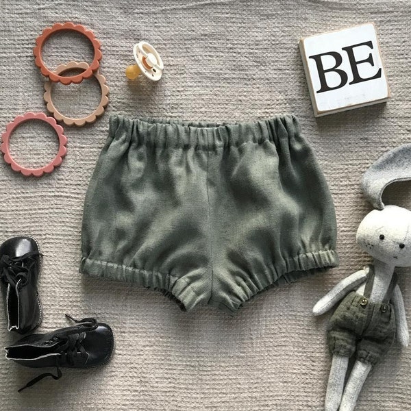 Baby-Leinen-Shorts Kleinkind-Pumphose Baby-Windelabdeckung Baby-Jungen-Shorts Baby-Mädchen-Blase-Shorts Neutrale Gender-Kleidung Baby-Sommerkleidung