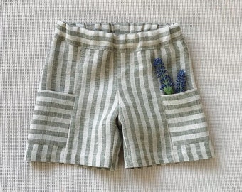 Boys shorts Toddler boy linen shorts Wide leg shorts Boho style shorts Boys striped summer shorts Beach shorts Ring bearer outfit