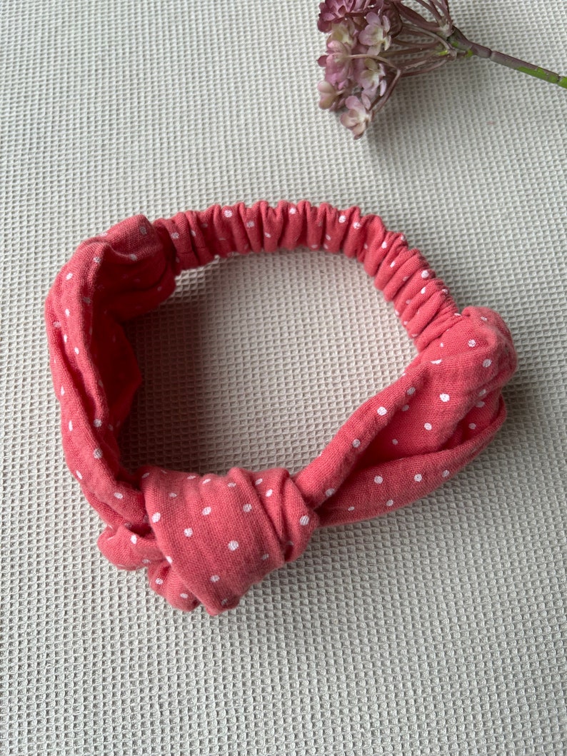 Baby girl headband Muslin headband Knot headband Organic cotton headband, Gifts for girls image 8