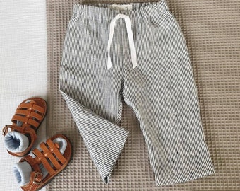 Baby boy linen trousers Boys linen pants Toddler boy summer clothes Drawstring pants Beach wedding pants Ring bearer outfit