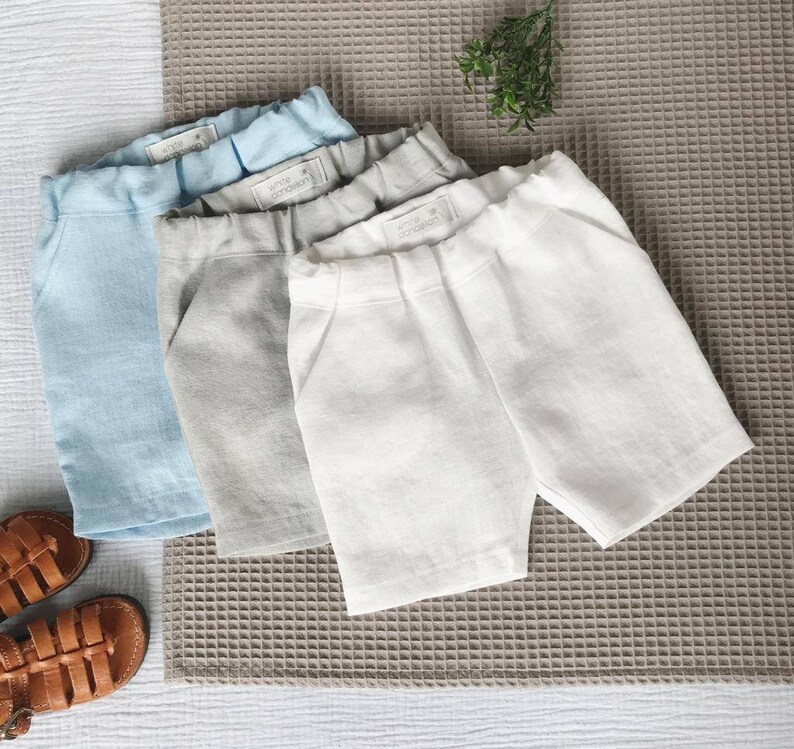 Boys Linen Shorts Baby Boy Linen Pants Beach Wedding Summer Etsy