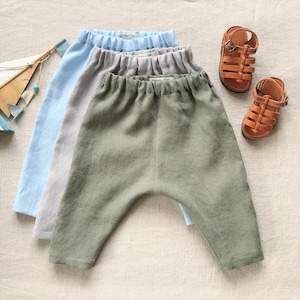 Pantalon en lin pour bébé Pantalon d’été pour tout-petit Pantalon de poussette Pour garçon Pantalon de style Boho Bébé Vêtements durables Vêtements de plage pour bébé