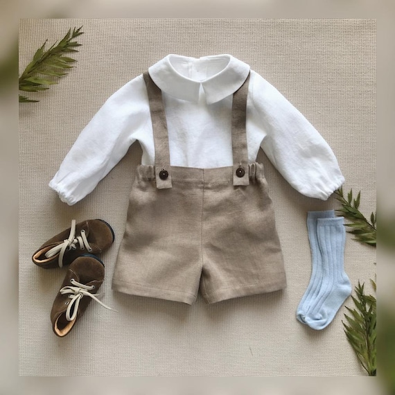 Baby boy suspender short set hotsell