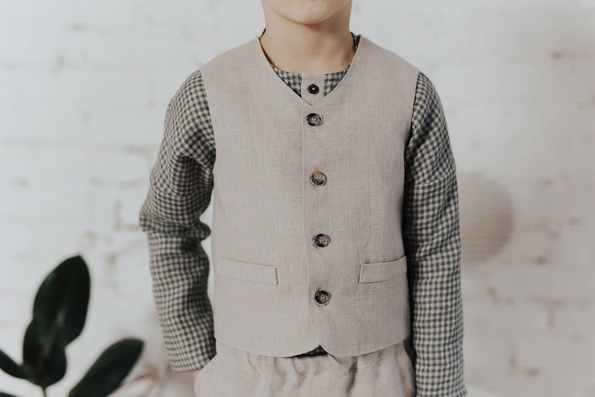 Ring Bearer Outfit Boys Linen Suit Linen Vest and Pants Set Etsy