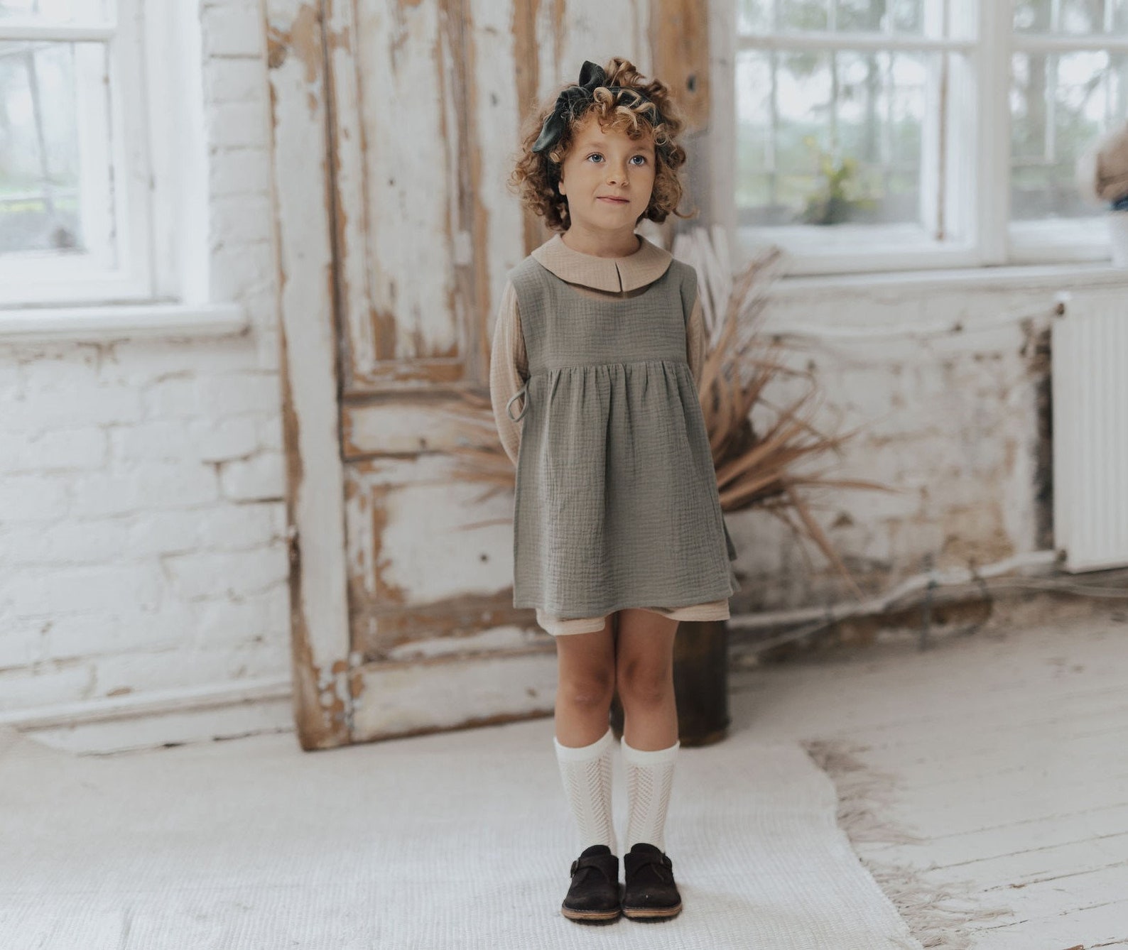 Girls Apron Dress Muslin Apron Baby Girl Double Gauze Apron Etsy