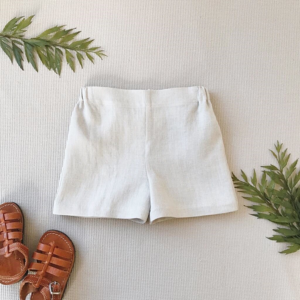 Boys Linen Shorts With Straps Baby Boy Shorts With Braces Ring Etsy