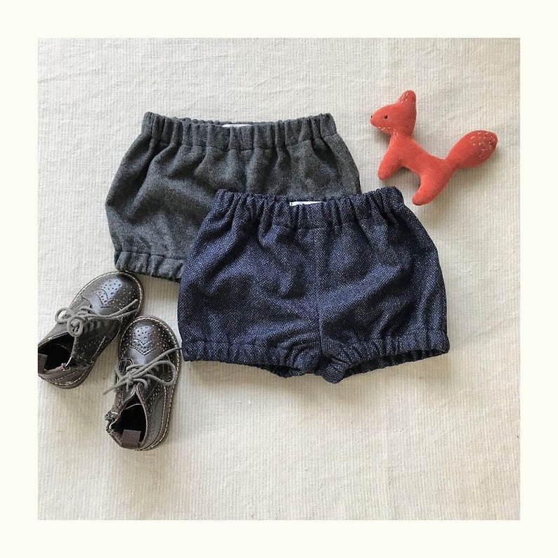 Tenue de bébé garçon Fleurisseuses en laine avec bretelles pour tout-petits garçons Short à bulles Shorts à bulles Short chaud pour bébé Fleurs en tweed image 3