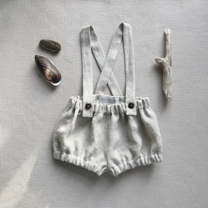 toddler boy outfit, suspender shorts set, baby boy linen set, page boy set, beach wedding outfit, christening outfit, sustainable clothes, beach wedding outfit, baby baptism outfit, boys suspender shorts set, baby holiday outfit, white linen shirt