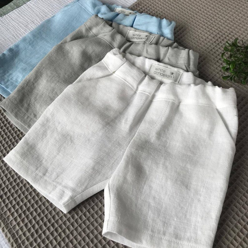 Boys Linen Shorts Baby Boy Linen Pants Beach Wedding Summer Etsy