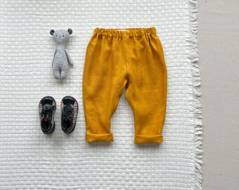 Boys linen pants Baggy pants for toddlers Boho style pants Baby boy pants Baby girl pants Boys trousers Boys symmer pants