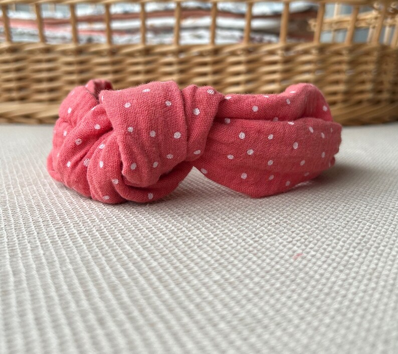 Baby girl headband Muslin headband Knot headband Organic cotton headband, Gifts for girls image 7