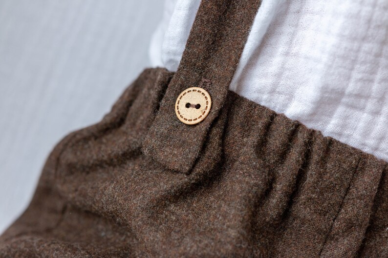 Tenue de bébé garçon Fleurisseuses en laine avec bretelles pour tout-petits garçons Short à bulles Shorts à bulles Short chaud pour bébé Fleurs en tweed image 10