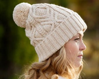 Patrón de tejido en PDF / Gorro de punto trenzado Lenny – Gorro Watchcap, tejido a mano