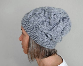 Patrón de tejido en PDF / Gorro de rombos – Gorro unisex Aran