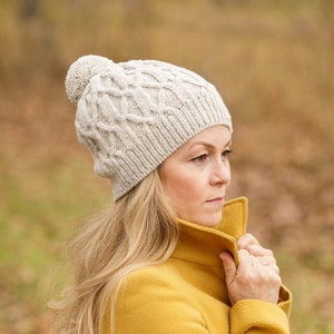 KNITTING PATTERN Carol Hat – Knit Hat Pattern – Knit Cabled Hat Pattern – Hand Knit Beanie – Hand Knit Hat – PDF Knitting Pattern