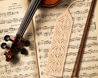 Patrón de tejido en PDF / Marcapáginas de encaje de jazmín: tejido a mano, detalle elegante