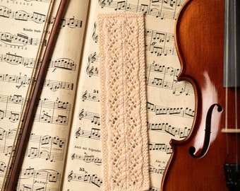 Patrón de tejido en PDF / Marcapáginas de encaje de fresia: tejido a mano, detalle elegante