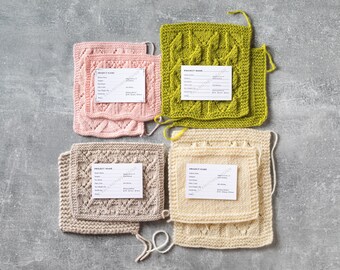 Set di etichette per campioni di maglia / Indicatore di tensione / Organizzatore di filati / Stile minimalista e vintage / Schede stampabili per progetti di maglia / Formato A4 US Letter