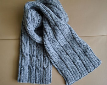 KNITTING PATTERN Men's Scarf Cables - Men scarf - Winter accessory - Men's Scarf Knitting Pattern - Classic Cables Scarf Knit Pattern