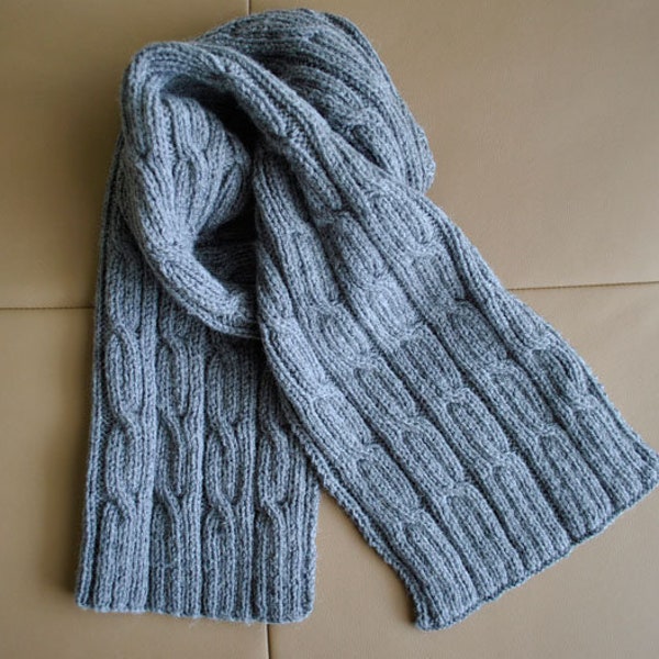 KNITTING PATTERN Men's Scarf Cables - Men scarf - Winter accessory - Men's Scarf Knitting Pattern - Classic Cables Scarf Knit Pattern
