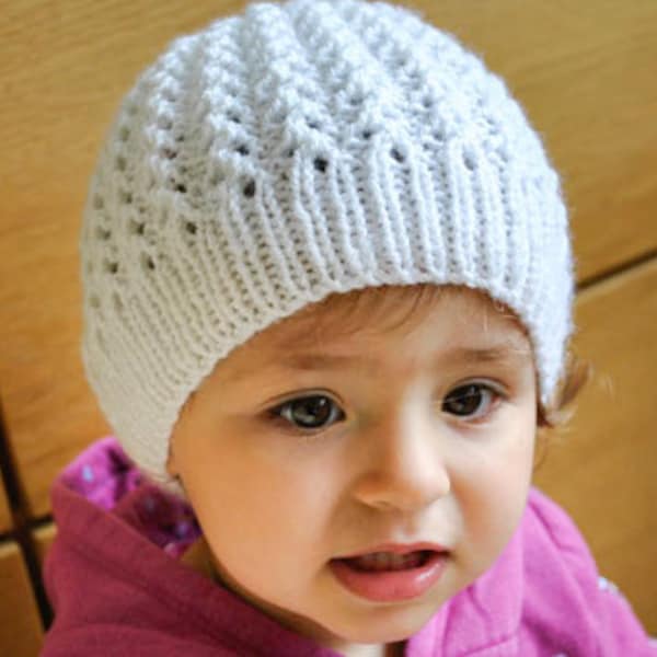 KNITTING PATTERN Adriana Hat - Baby Hat - Toddler Hat - Beanie Knit – Hat Knitting Pattern – PDF Knitting Pattern - Easy Hat Pattern